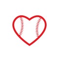 Heart baseball ball icon