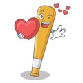 With heart baseball bat character cartoon Royalty Free Stock Photo