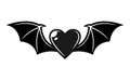 Heart with bat wings vector tattoo style object Royalty Free Stock Photo