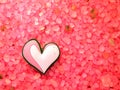 Heart on bath salt Royalty Free Stock Photo