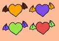 Heart with batwings clip art Royalty Free Stock Photo