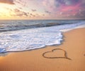 Heart on beach. Royalty Free Stock Photo