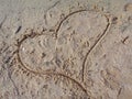 Heart on the beach macro background fine art in high quality prints products fifty megapixels Brombachsee Absberg