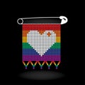 Editable vector clipart of pride LGBTQ flag with heart