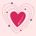 A heart with beads. Vector symbols of love.