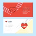 Heart beat abstract corporate business banner template, horizontal advertising business banner