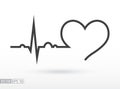 Heart beat. Cardiogram. Cardiac cycle. Medical icon. Royalty Free Stock Photo