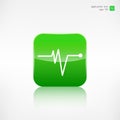 Heart beat cardiogramm. Pulse icon. Royalty Free Stock Photo