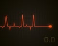 Heart beat dead graphic. Vector heart pulse isolated on black.