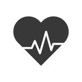 Heart beat ecg line, healthcare and medical related solid icon Royalty Free Stock Photo