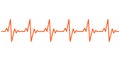 Heart beat ekg cardiogram line pulse icon. Electrocardiogram heart beat ecg rate monitor Royalty Free Stock Photo