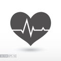 Heart beat - flat icon Royalty Free Stock Photo