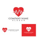 Heart beat hopital logo vector template