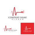 Heart beat hopital logo vector template