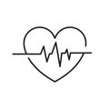 Heart beat icon. Heartbeat , heart beat pulse flat icon for medical apps and websites. Heart and cardiorgam, heartbeat simple Royalty Free Stock Photo