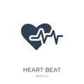 heart beat icon in trendy design style. heart beat icon isolated on white background. heart beat vector icon simple and modern