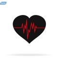 Heart beat icon vector illustration on white background