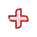 Heart beat line logo for healty life and medicine