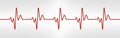 Heart beat line. Red healthy pulse trace. Electrocardiogram or ECG curve. Human cardio beat. Vibration chart. Life sign Royalty Free Stock Photo