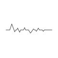 Heart beat line vector isolated icons on white background. Heartbeat cardiology medical symbol or oscilloscope graphic Royalty Free Stock Photo