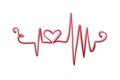 Heart beat logo vector image
