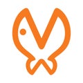 m letter fish head logo template 1