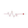 Heart beat monitor pulse line art icon for medical apps and websites isolated on white background EPS Vector Royalty Free Stock Photo