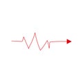 Heart beat monitor pulse line art icon for medical apps and websites isolated on white background EPS Vector Royalty Free Stock Photo