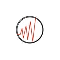 Heart beat monitor pulse line art vector icon for medical apps and websites. Stock vector illustration isolated on white