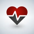 Heart beat,Pulse, Cardiogram Logo Vector Icon