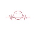 heart beat pulse line graphic vector illustration