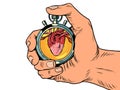 heart beat, heart rate medicine health sports stopwatch, speed meter. Time clock arrows are an accurate instrument. Run