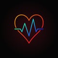 Heart beat vector colored icon. Heartbeat outline sign Royalty Free Stock Photo