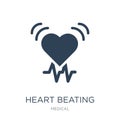 heart beating icon in trendy design style. heart beating icon isolated on white background. heart beating vector icon simple and