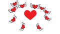Heart beating romantic Valentine greeting card cartoon animation