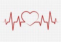 Heart beats, cardiogram.Pulse of life line forming heart shape. Medical design.Healthcaremedical background with cardiogram.vector Royalty Free Stock Photo