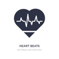 heart beats lifeline in a heart icon on white background. Simple element illustration from Medical concept