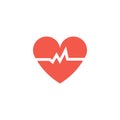 Heart beats signal logo. Vector illustration