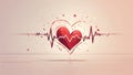 A heart beats stronger and faster, showcasing the impact of positive psychology on ones overall wellbeing and happiness Royalty Free Stock Photo