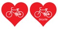 Heart, bicycle. I love my bike. I love the bike.