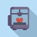 Heart bioprinting icon flat vector. Monitor science Royalty Free Stock Photo