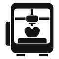 Heart bioprinting icon simple vector. Monitor science Royalty Free Stock Photo