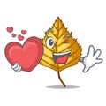 With heart birch leaves spread the cartoon sticks Royalty Free Stock Photo