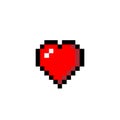 Heart 8-bit pixel graphics icon. Pixel art style. Game assets. 8-bit sprite. Isolated vector illustration EPS 10