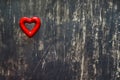 Heart on black background. Valentines day postcard. Top view. Copy space Royalty Free Stock Photo