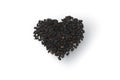 Heart of black sesame seeds