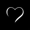 Heart - black and white vector illustration