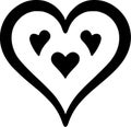 Heart - black and white vector illustration