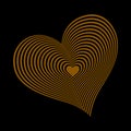 Lovely gold hearts blend effect dark background vector illustration