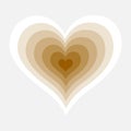 Lovely golden hearts blend effect white background vector illustration